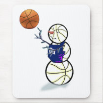 Basketball Snowman Christmas mousepads