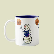 Basketball Snowman Christmas mugs