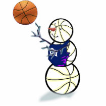 Basketball Snowman Christmas photo sculptures