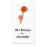 basketball spin on finger graphic personalized shipping label