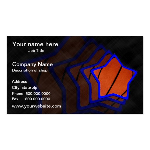 Basketball Star Template Business Card (front side)