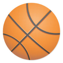 BASKETBALL ROUND STICKER