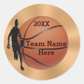 Basketball Stickers for Guys, YEAR and TEAM NAME