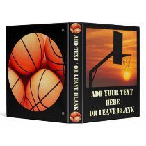 Basketball Sunset 3 Ring Binder