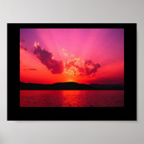 Basketball Sunset Poster