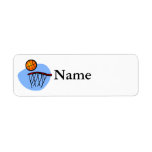 Basketball swoosh custom return address labels
