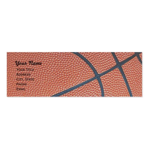 Basketball _textured_r,w,b hoop net skinny business card templates (front side)