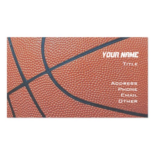 Basketball _textured_red,white,blue hoop net business card template (front side)