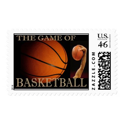 BASKETBALL THE SPORT POSTAGE STAMP by GreetingsCards
