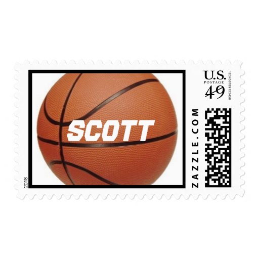 Basketball theme name stamp Zazzle