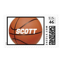 Basketball theme name stamp