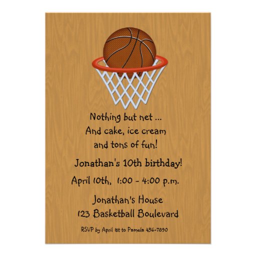 Basketball Birthday Invitations