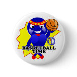 Basketball Time Pinback Buttons