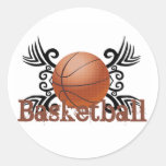 Basketball Tribal 1 Round Sticker