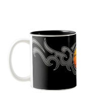Basketball Tribal Flames Grey Mug
