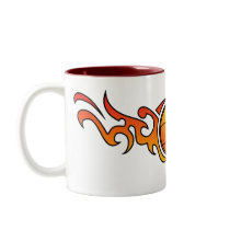 Basketball Tribal Flames Orange Mug mugs