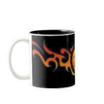 Basketball Tribal Flames Orange Mug mugs
