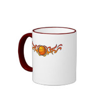 Basketball Tribal Flames Orange Mug mugs