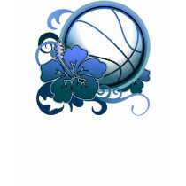 Basketball  Tropical Flower Blue T-Shirt