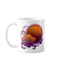 Basketball Tropical Flower Purple Mug