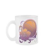 Basketball Tropical Flower Purple Mug