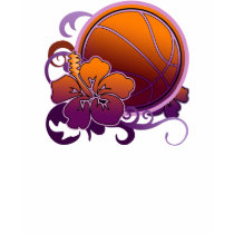 Basketball  Tropical Flower Purple T-Shirt