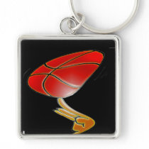 BASKETBALL TWIRLING KEY CHAINS