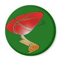 BASKETBALL TWIRLING FRIDGE MAGNET
