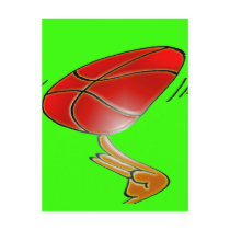 BASKETBALL TWIRLING POST CARD