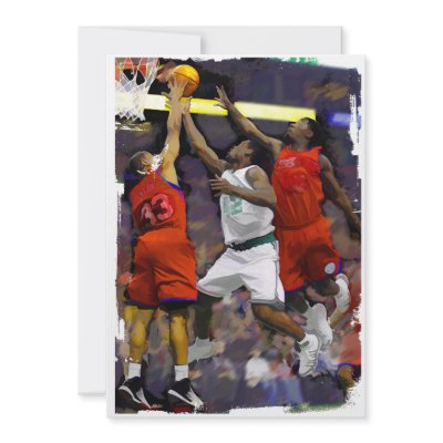 Basketball Two Against One Custom Invitation by ElainePlesser