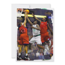 Basketball Two Against One Custom Invitation