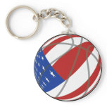 BASKETBALL USA FLAG PATRIOTIC KEY CHAIN