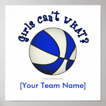 Basketball - White/Blue posters