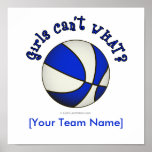Basketball - White/Blue Posters