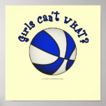 Basketball - White/Blue Products Posters