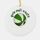 Basketball - White/Green Christmas Tree Ornament
