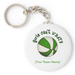 Basketball - White/Green Keychain