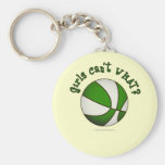 Basketball - White/Green Keychain