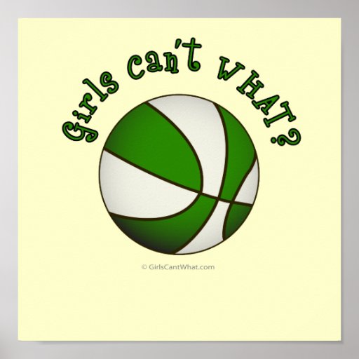 Basketball - White/Green Posters