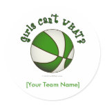 Basketball - White/Green Stickers