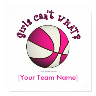 Basketball - White/Pink Posters