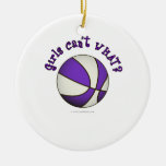 Basketball - White/Purple Christmas Ornaments