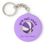 Basketball - White/Purple Keychain