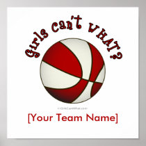 Basketball - White/Red posters