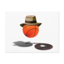 basketball with hat postcards by gravityx9 basketball with hat postcards