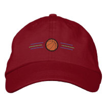 Basketball with lines embroidered hats