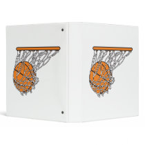 basketball woosh ball in net vector illustration binders