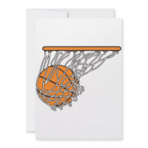 basketball woosh ball in net vector illustration personalized invitation