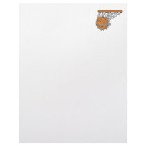 basketball woosh ball in net vector illustration personalized letterhead