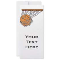 basketball woosh ball in net vector illustration rack card template